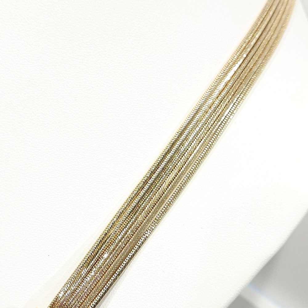 Givenchy Vintage Necklace Multi Chain Logo Belt Buckle Accent Gold Tone 35" Long - Picture 9 of 16